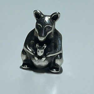 Pandora 925 ALE‎ Sterling Silver Kangaroo Mommy & Baby Joey Charm 790534